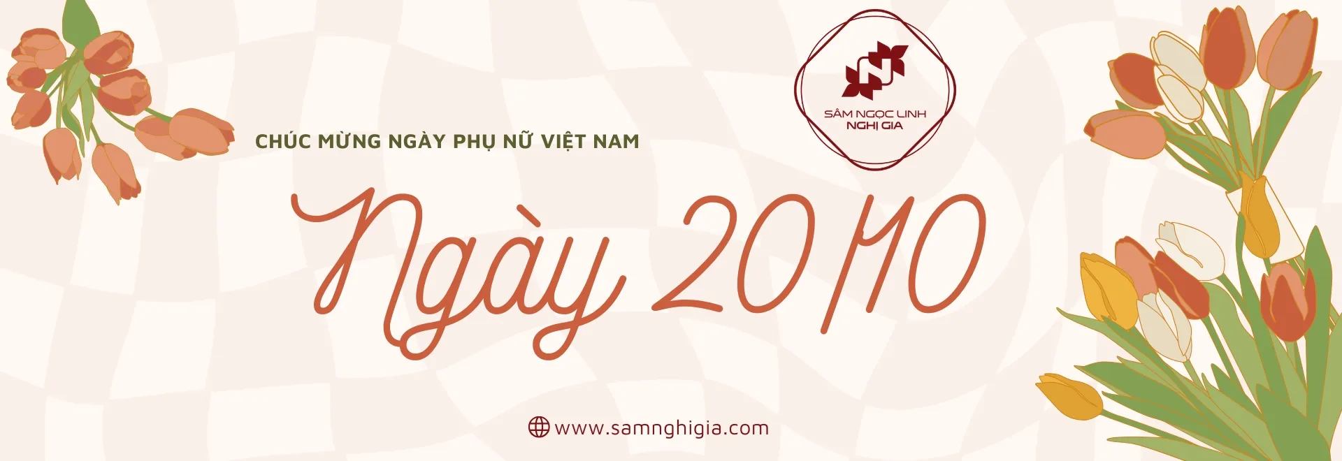 Banner Sâm Ngọc Linh Nghị Gia Chào Mừng Ngày Phụ Nữ Việt Nam 2024
